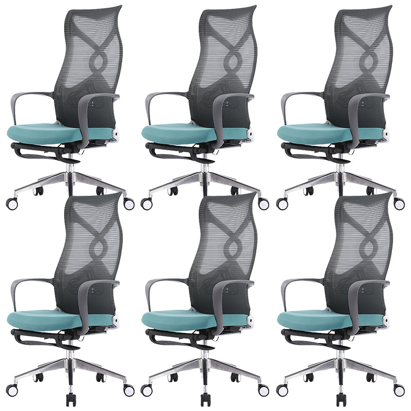 Fixed Arms Desk Chair Microfiber Desk High Back Chair Swivel Ergonomic