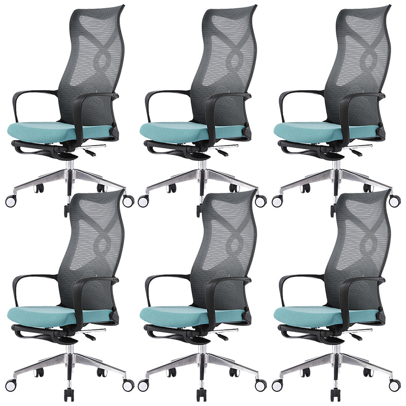 Fixed Arms Desk Chair Microfiber Desk High Back Chair Swivel Ergonomic