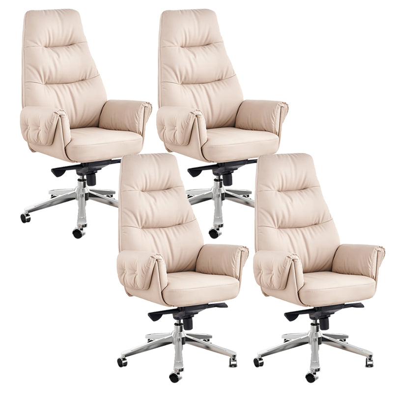 29" Wide Contemporary Managers Chair White Leather Executive Chair