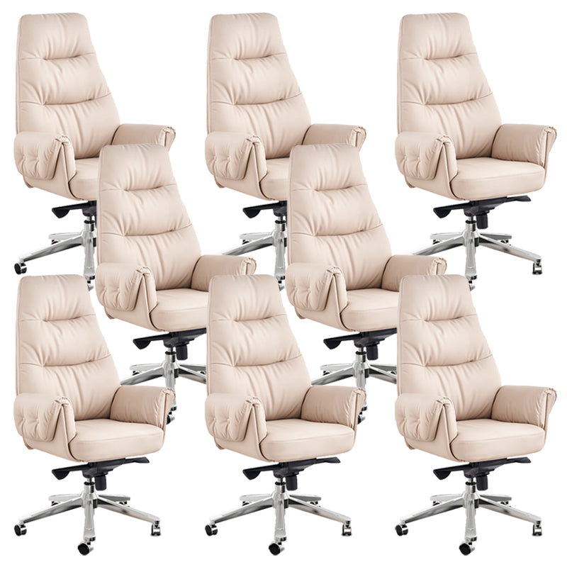 29" Wide Contemporary Managers Chair White Leather Executive Chair