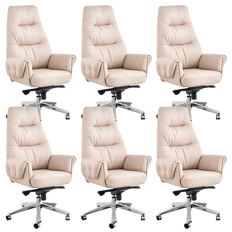 29" Wide Contemporary Managers Chair White Leather Executive Chair