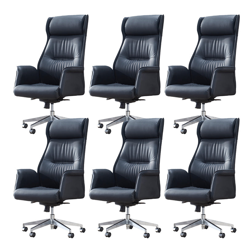 24" Wide Contemporary Managers Chair Black Leather Executive Chair