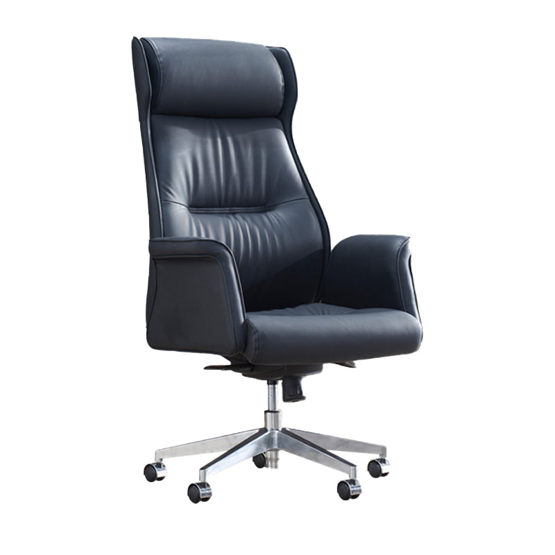 24" Wide Contemporary Managers Chair Black Leather Executive Chair