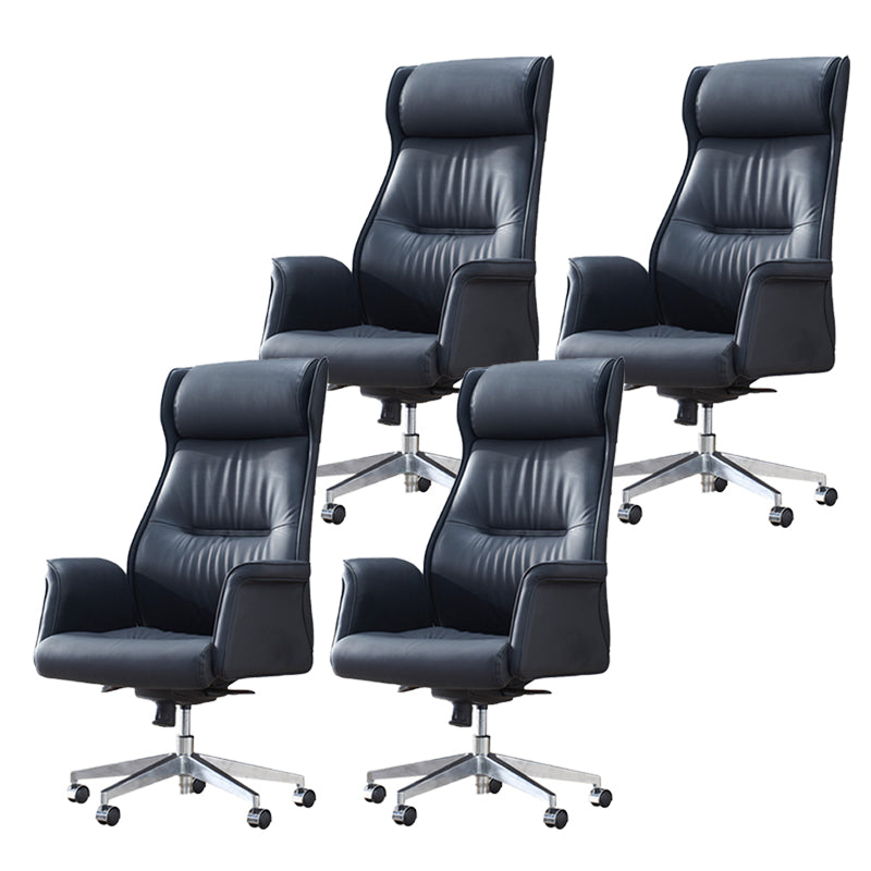 24" Wide Contemporary Managers Chair Black Leather Executive Chair