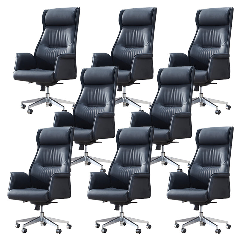 24" Wide Contemporary Managers Chair Black Leather Executive Chair