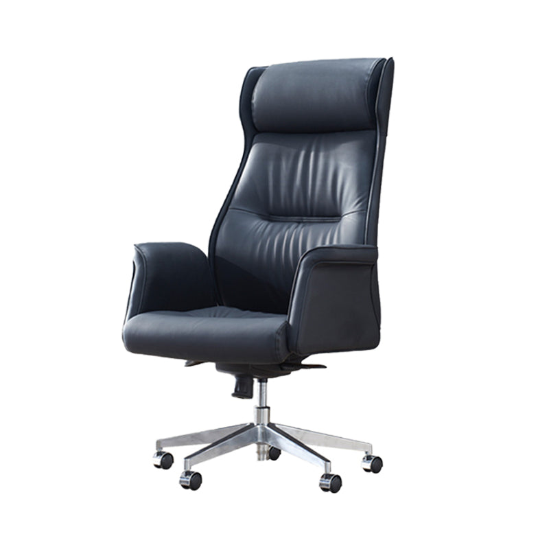 24" Wide Contemporary Managers Chair Black Leather Executive Chair