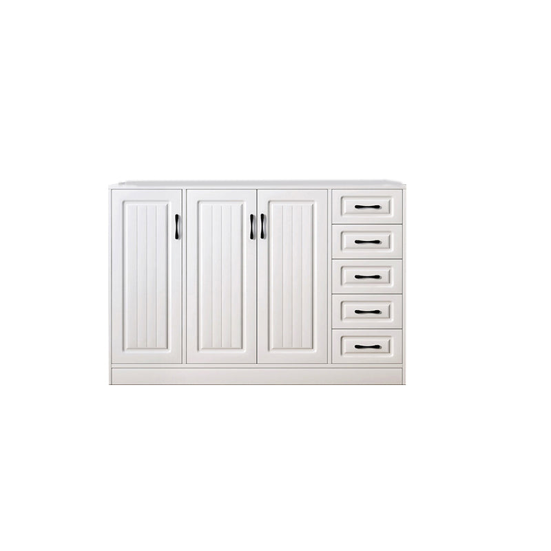 Modern White Accent Cabinet with Shelf and Wooden Drawers Cabinet