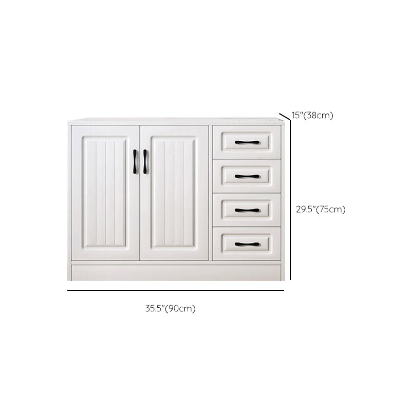 Modern White Accent Cabinet with Shelf and Wooden Drawers Cabinet