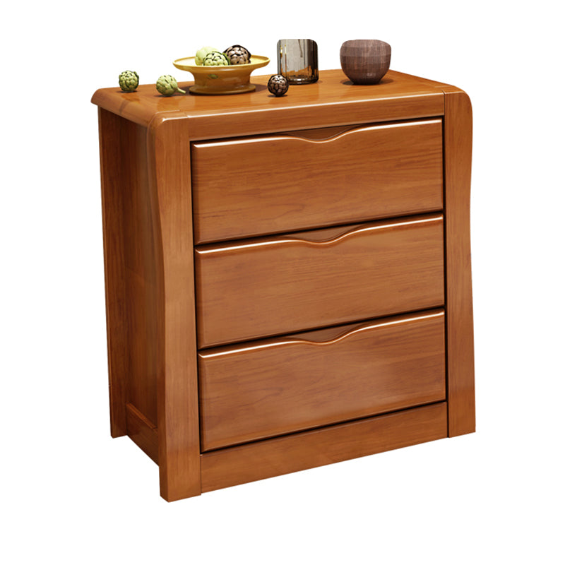 Modern Rectangle Wood Accent Cabinet Grooves Cabinet with Drawer