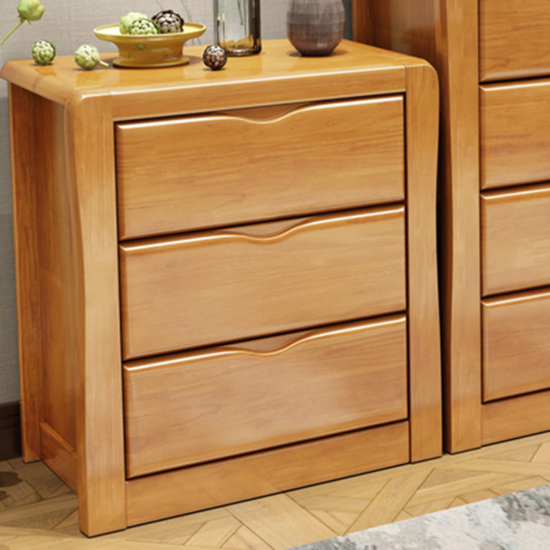 Modern Rectangle Wood Accent Cabinet Grooves Cabinet with Drawer