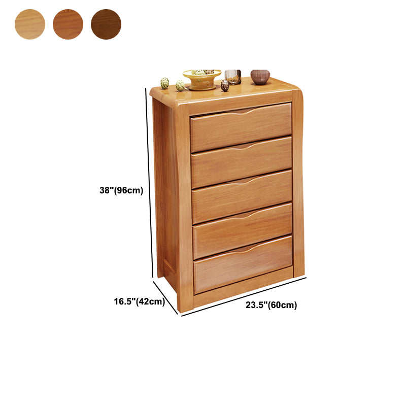 Modern Rectangle Wood Accent Cabinet Grooves Cabinet with Drawer