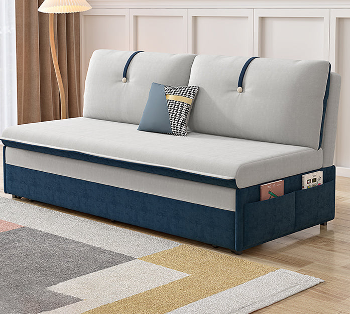 Modern and Contemporary Metal Fabric No Theme Upholstered Storage Bed