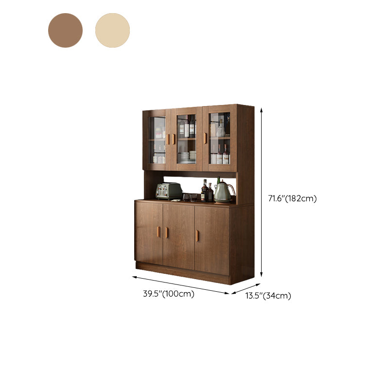 Engineered Wood Sideboard Table Modern Server with Glass Door