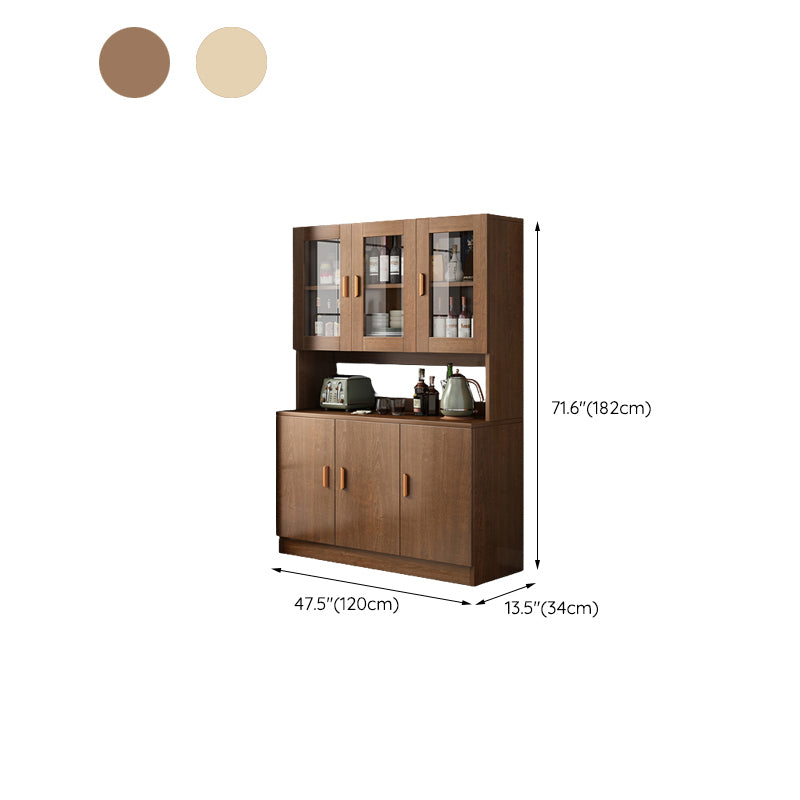 Engineered Wood Sideboard Table Modern Server with Glass Door