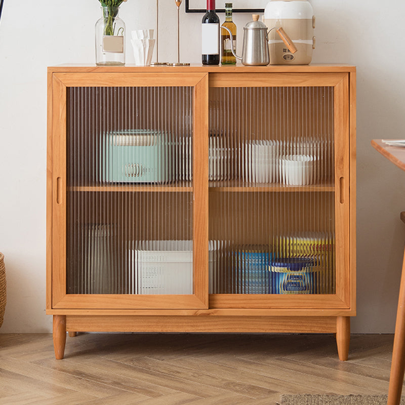 Wooden Side Board Modern Minimalist Home Rectangular Sideboard with Sliding Door