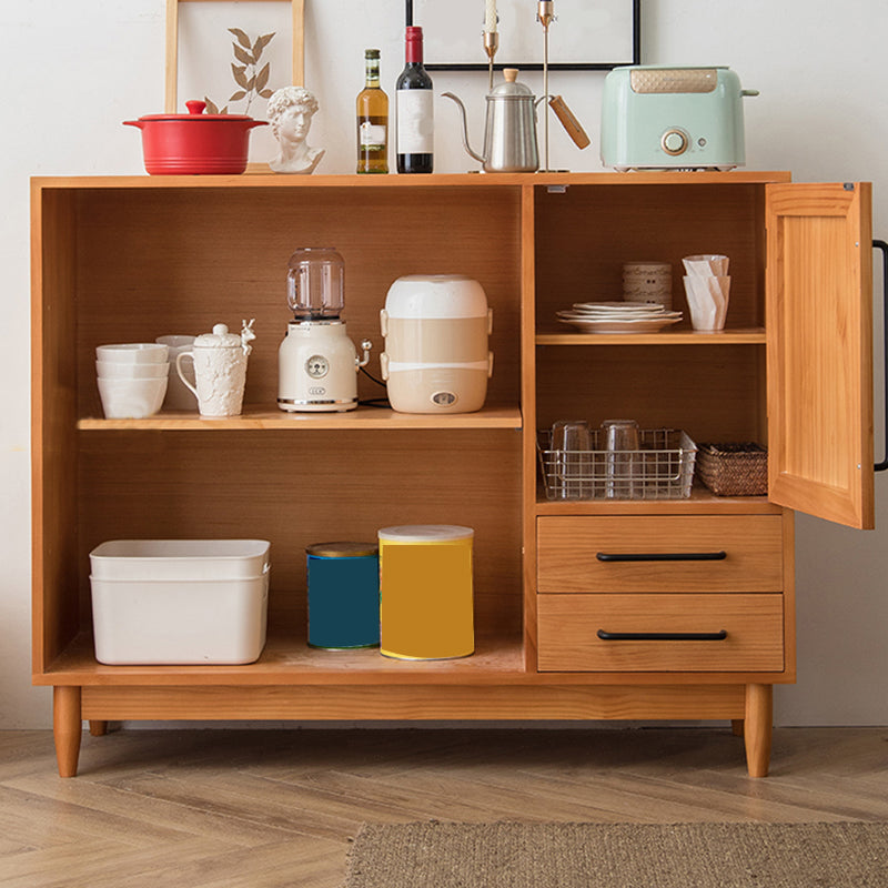 Wooden Side Board Modern Minimalist Home Rectangular Sideboard with Sliding Door