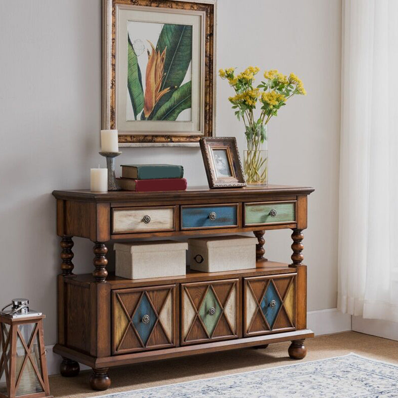 Farmhouse Wooden Sideboard Cabinet Home Side Board with Drawers