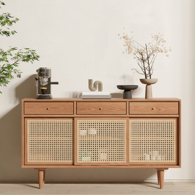 Farmhouse Storage Sideboard Home Wooden Side Board with Sliding Door