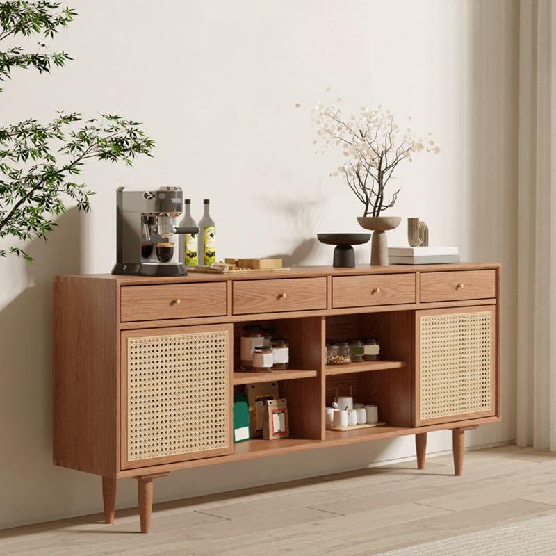 Farmhouse Storage Sideboard Home Wooden Side Board with Sliding Door