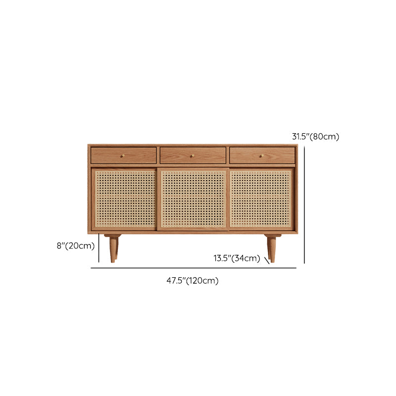 Farmhouse Storage Sideboard Home Wooden Side Board with Sliding Door