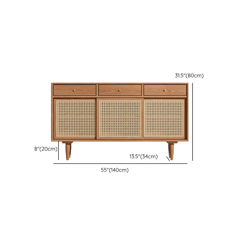 Farmhouse Storage Sideboard Home Wooden Side Board with Sliding Door