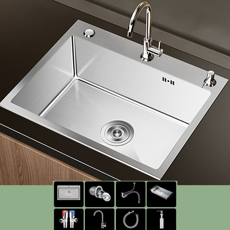 Modern Workstation Sink Stainless Steel with Drain Assembly and Faucet Kitchen Sink