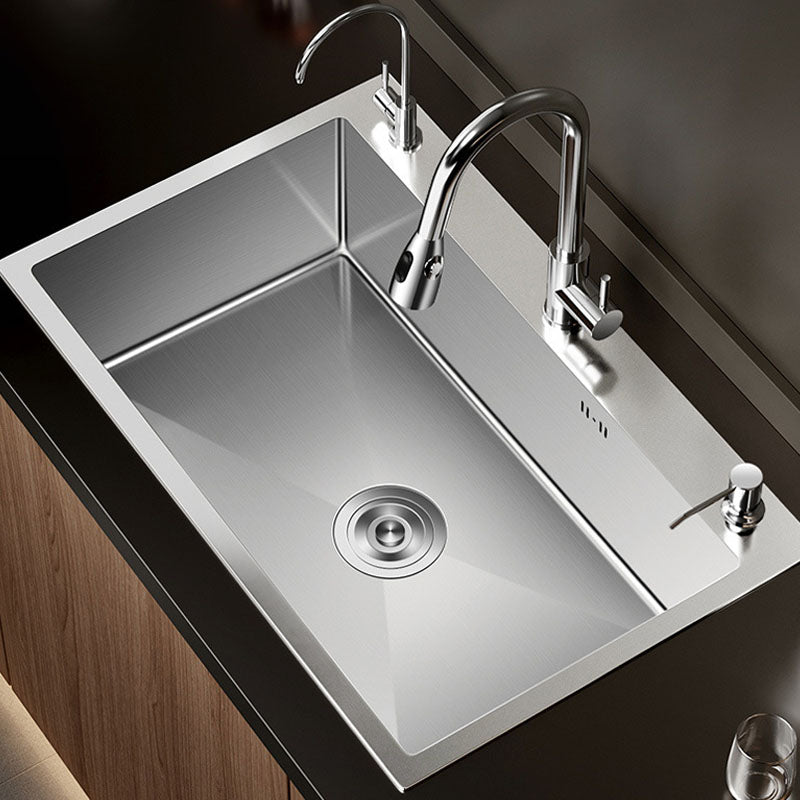 Modern Workstation Sink Stainless Steel with Drain Assembly and Faucet Kitchen Sink