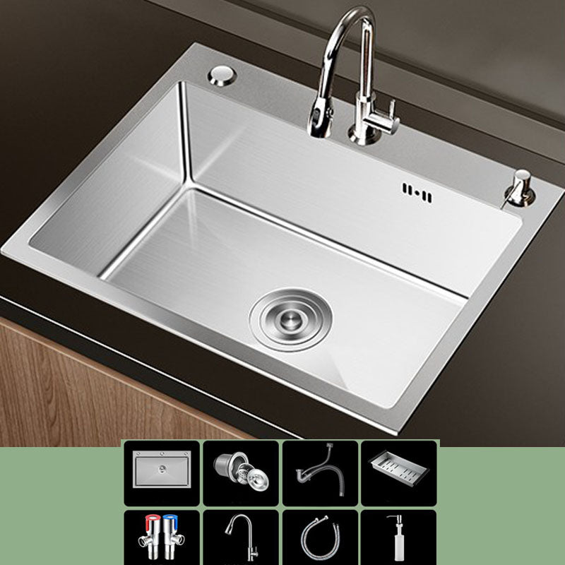 Modern Workstation Sink Stainless Steel with Drain Assembly and Faucet Kitchen Sink