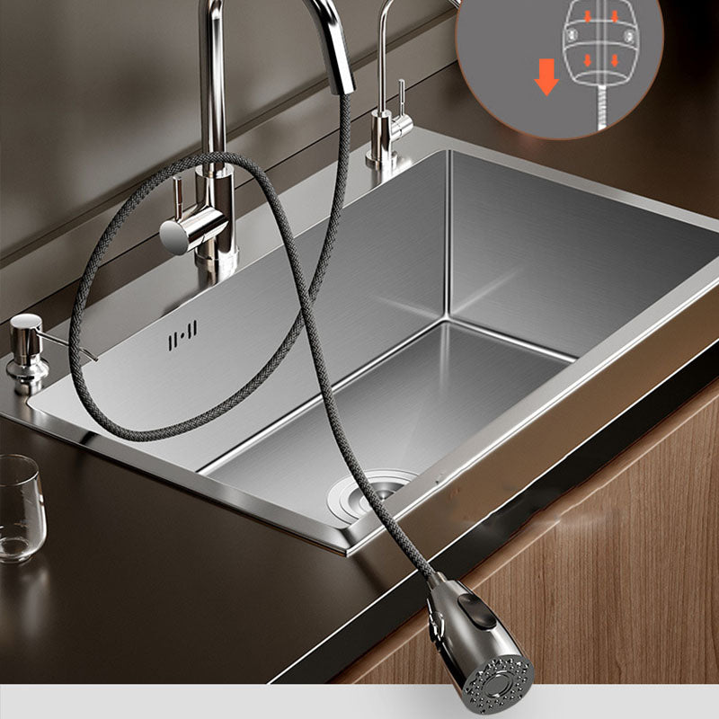 Modern Workstation Sink Stainless Steel with Drain Assembly and Faucet Kitchen Sink