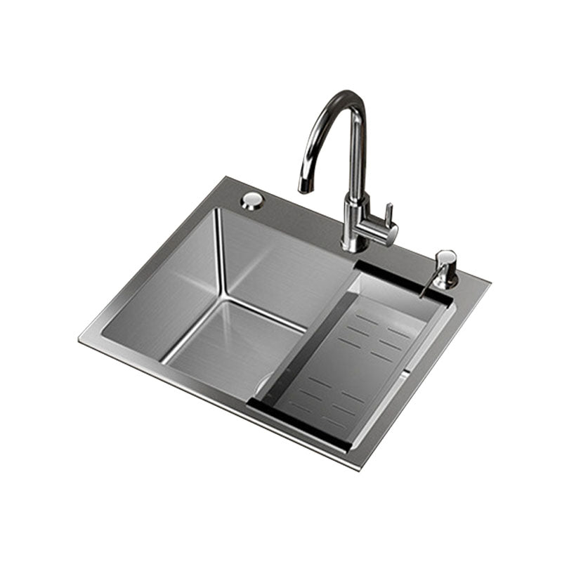 Modern Workstation Sink Stainless Steel with Drain Assembly and Faucet Kitchen Sink