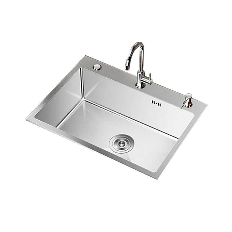 Modern Workstation Sink Stainless Steel with Drain Assembly and Faucet Kitchen Sink