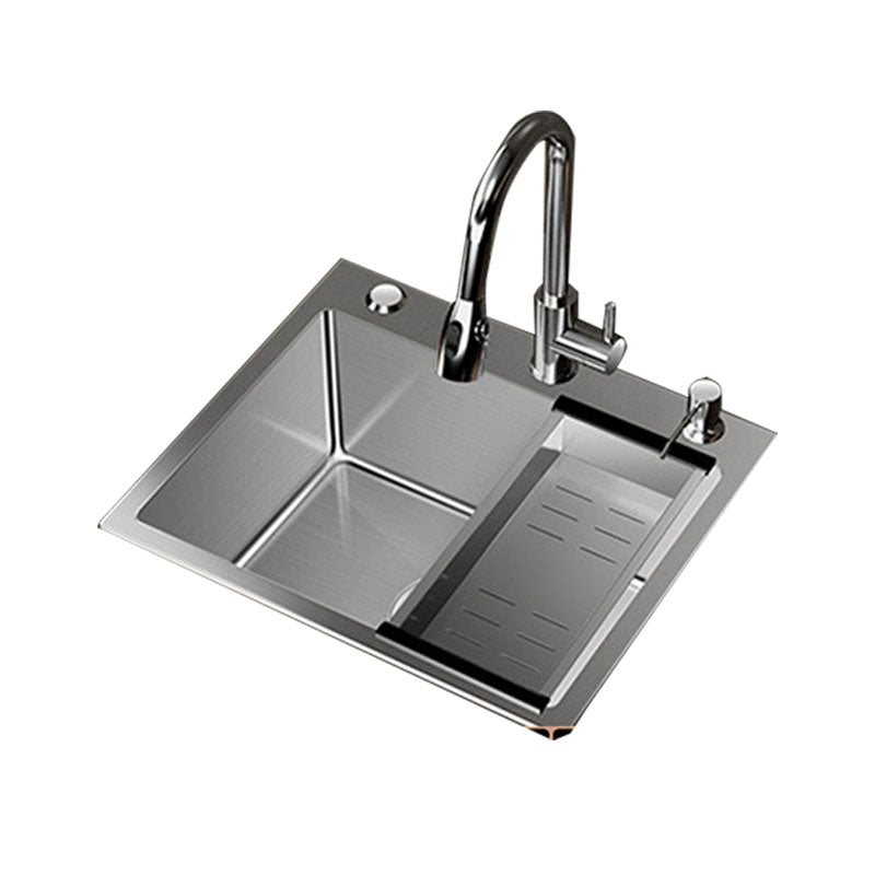 Modern Workstation Sink Stainless Steel with Drain Assembly and Faucet Kitchen Sink