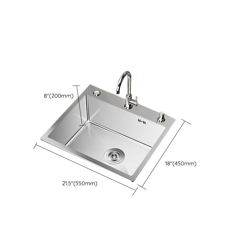 Modern Workstation Sink Stainless Steel with Drain Assembly and Faucet Kitchen Sink