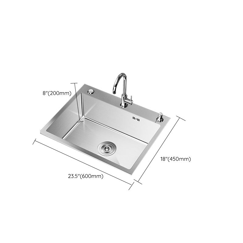 Modern Workstation Sink Stainless Steel with Drain Assembly and Faucet Kitchen Sink