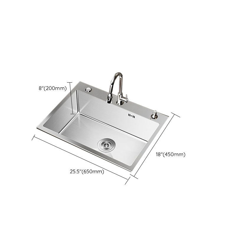 Modern Workstation Sink Stainless Steel with Drain Assembly and Faucet Kitchen Sink