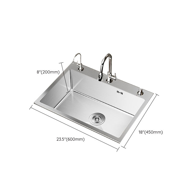 Modern Workstation Sink Stainless Steel with Drain Assembly and Faucet Kitchen Sink