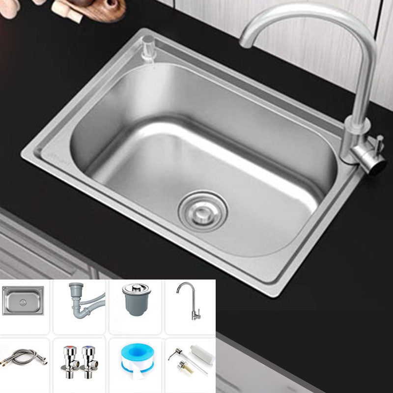 Modern Workstation Sink Stainless Steel Drain Assembly and Faucet Kitchen Sink