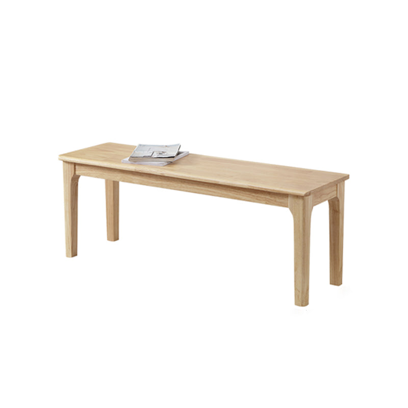 Contemporary Rubber Wood Seating Bench Rectangle Bedroom Bench with Straight Legs