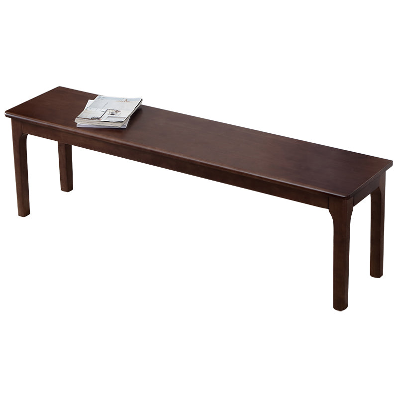 Contemporary Rubber Wood Seating Bench Rectangle Bedroom Bench with Straight Legs