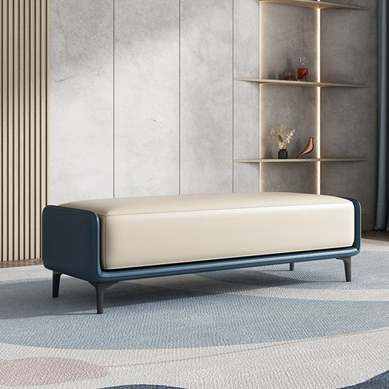 Contemporary Upholstered Bench Rectangle Bedroom Bench with Metal Legs