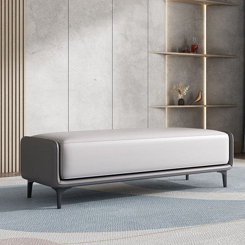 Contemporary Upholstered Bench Rectangle Bedroom Bench with Metal Legs