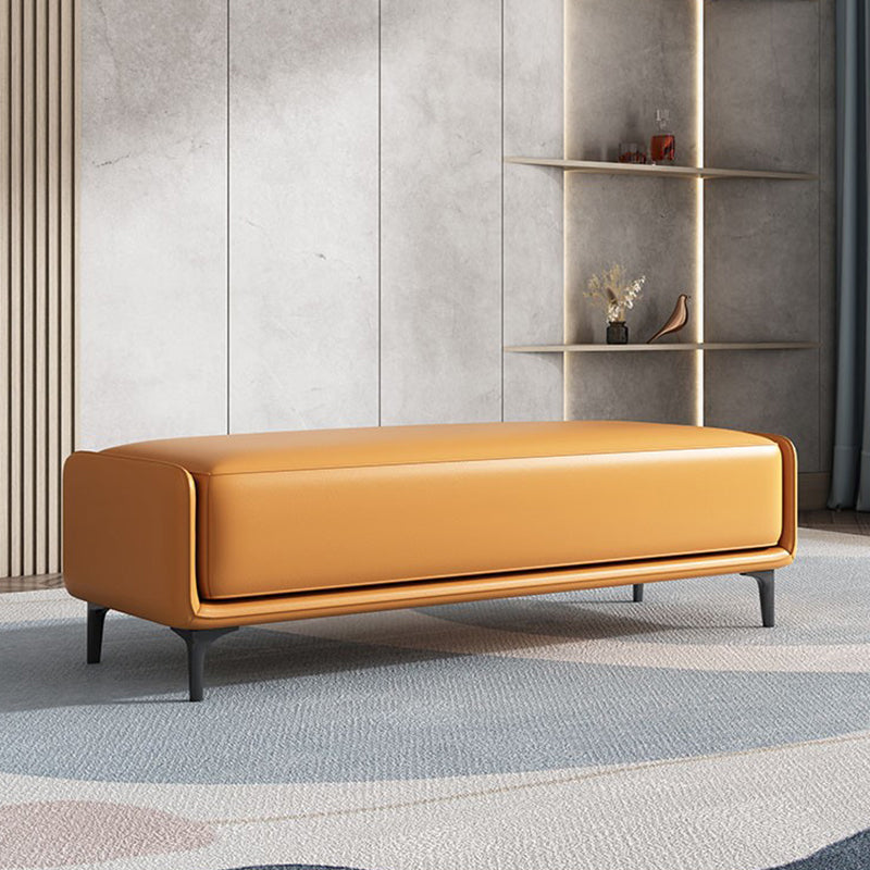 Contemporary Upholstered Bench Rectangle Bedroom Bench with Metal Legs