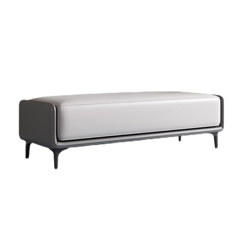 Contemporary Upholstered Bench Rectangle Bedroom Bench with Metal Legs