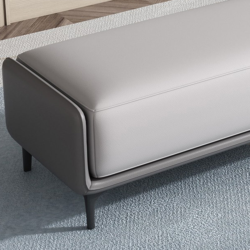 Contemporary Upholstered Bench Rectangle Bedroom Bench with Metal Legs