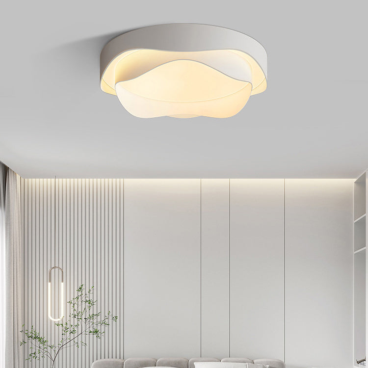 LED Modern Metal Flush Mount Flower Shape Ceiling Light with Acrylic Shade for Living Room