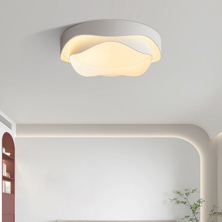 LED Modern Metal Flush Mount Flower Shape Ceiling Light with Acrylic Shade for Living Room