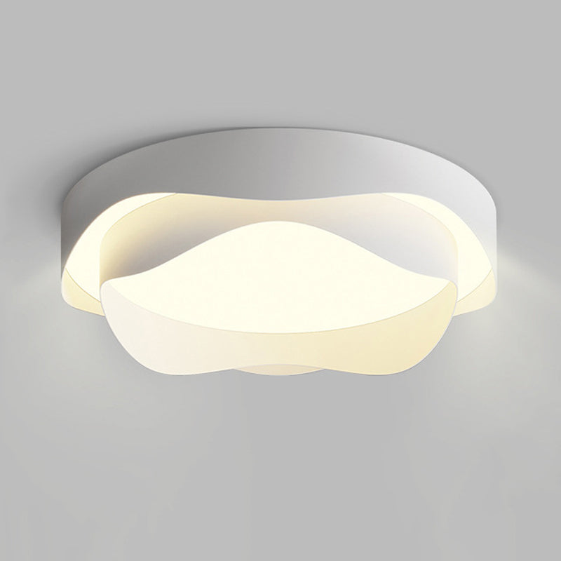 LED Modern Metal Flush Mount Flower Shape Ceiling Light with Acrylic Shade for Living Room