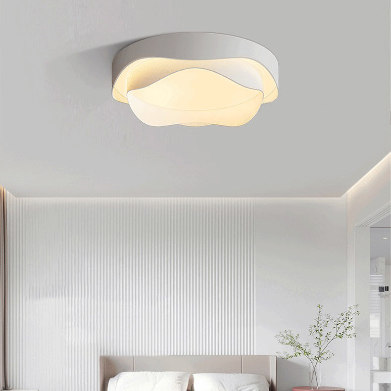 LED Modern Metal Flush Mount Flower Shape Ceiling Light with Acrylic Shade for Living Room