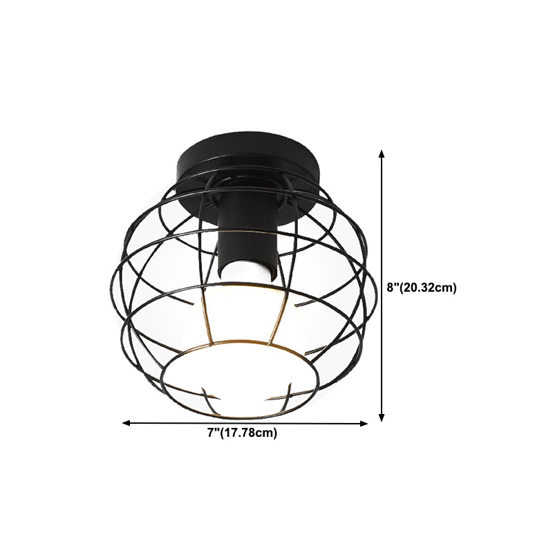 1-Light Ceiling Light Modern Ceiling Mount Light with Metal Shade for Bedroom