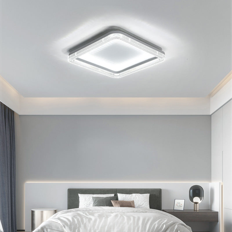 Single White Finish Flush Mount Lighting Circle Ceiling Light for Bedroom